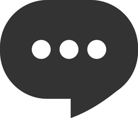 Black Chat Bubble Icon with Three Dots