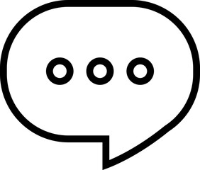 Outline Chat Bubble Icon with Three Dots