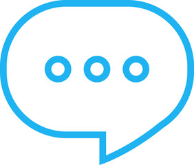 Blue Outline Chat Bubble with Three Dots