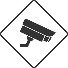 Diamond-Shaped CCTV Surveillance Warning Sign