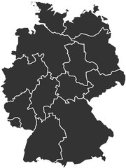 Germany map with state borders outlined