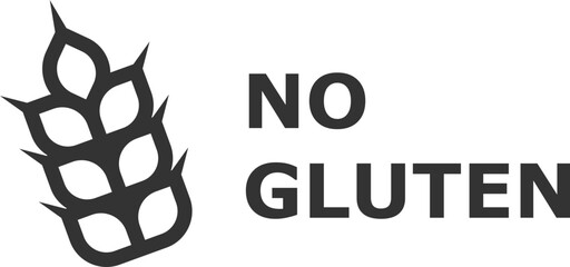 No gluten label with wheat symbol