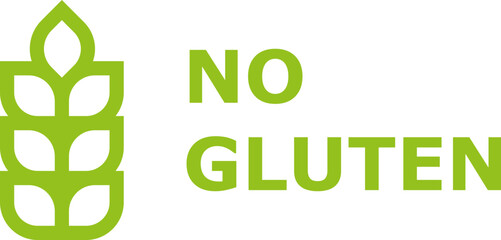 No gluten label with green wheat symbol