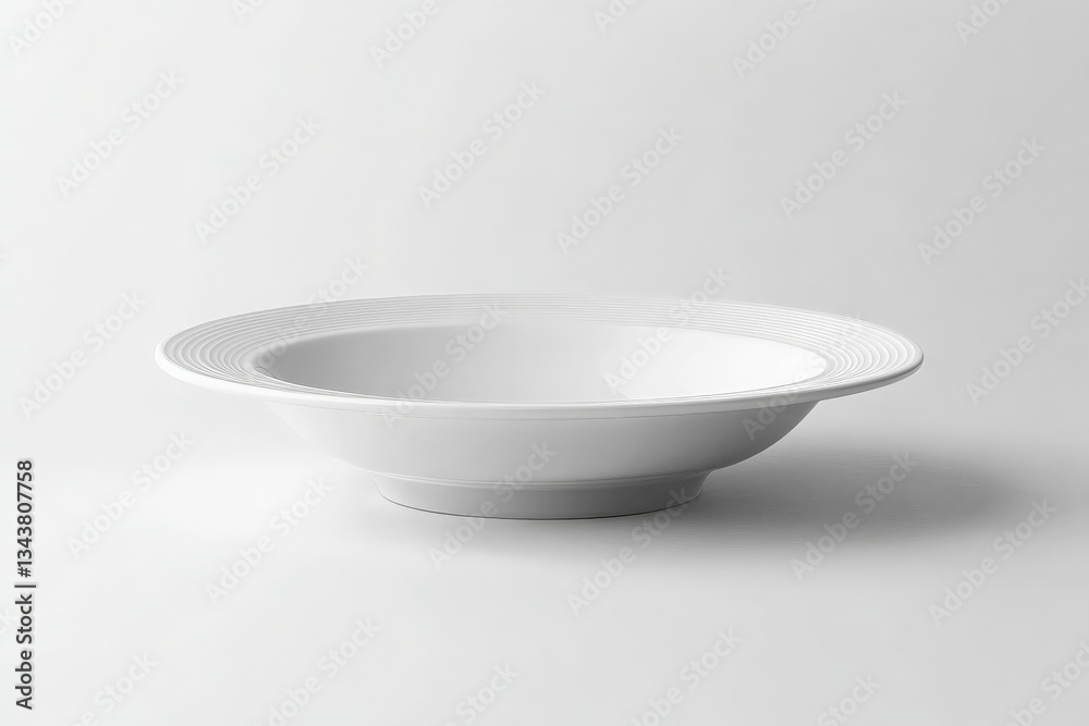 Poster elegant white ceramic bowl on a plain background showcasing modern design and simplicity in tablewar