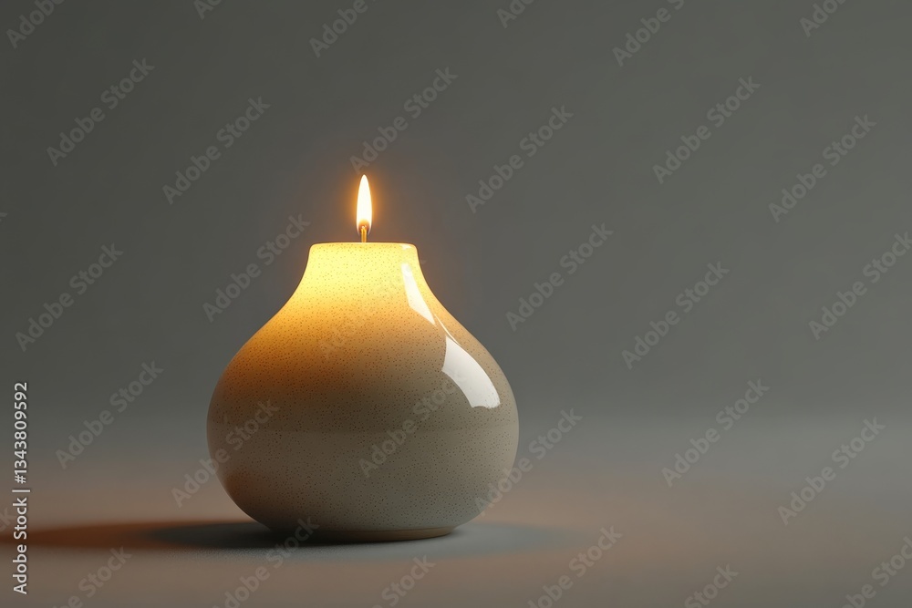 Poster candle burning softly in a minimalist setting providing warm light and tranquility for relaxation an