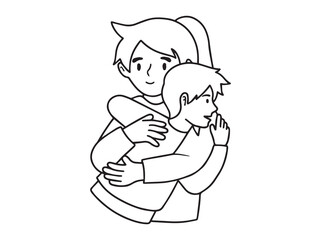 Mother Day Line Art Illustration