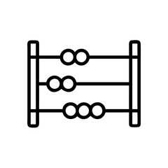 Abacus, thin line vector icon with transparent background. Counting, financial literacy 