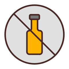 No Alcohol Vector Icon Design