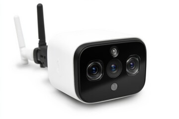 Fototapeta premium Smart camera with multiple lenses designed for outdoor surveillance in residential areas