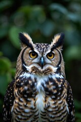 Fototapeta premium there is a owl that is sitting on a tree stump