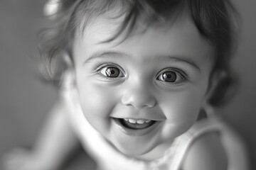 Little girl in black and white