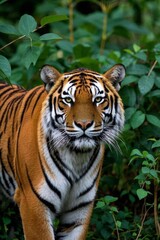 Obraz premium there is a tiger walking through the bushes in the wild