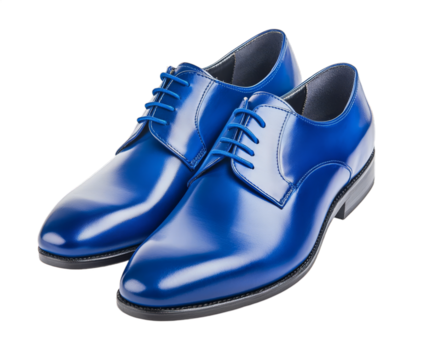 Bright blue dress shoes feature a sleek design with smooth leather and classic laces, ideal for events, weddings, and stylish gatherings during any season