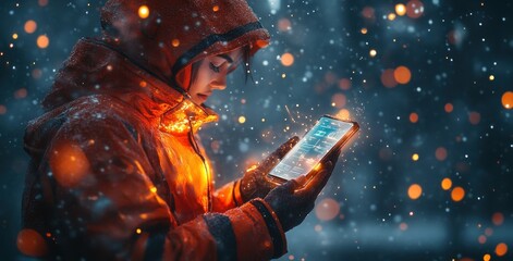 Young Professional Engaging with Smartphone Interface Exploring Business Plans and Creative Investment Ideas