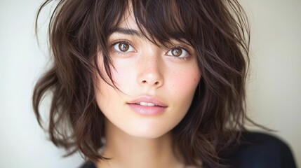 Naklejka premium Japanese Beauty Model with a Youthful Glow