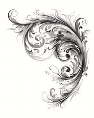 Fototapeta premium Creative 2D Doodle Floral Illustrations on White Background