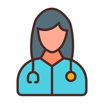 Female Doctor Icon Design