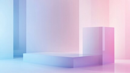 Fototapeta premium Abstract pink and blue platform for product showcase