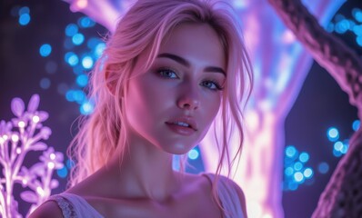 Enchanting female model with soft glow
