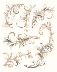 Creative 2D Doodle Floral Illustrations on White Background