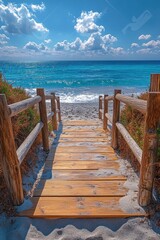 Obraz premium Path to the Beach at Rotes Kliff Kampen Sylt Schleswig-Holstein North Sea Summer Landscape