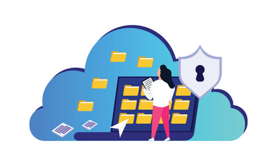 Cloud file management - secure cloud storage concept