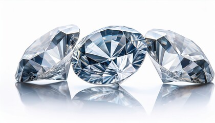 Fototapeta premium Sparkling cut diamonds reflected on glossy surface