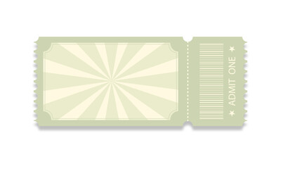 Template, ticket mockup, isolated on white background.	
