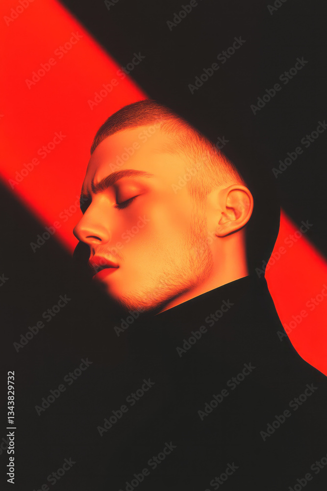 Poster A person whose shadow is missing, symbolizing a lost connection with oneself, hyper-realistic