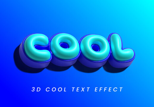 Metallic Inflated 3d Text Effect Mockup