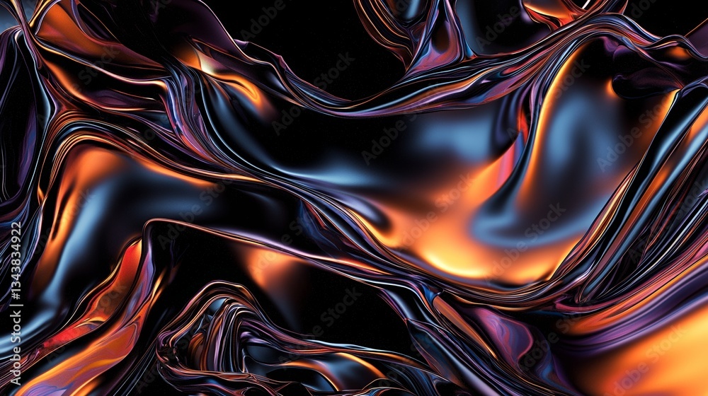 Wall mural an abstract technology setting with vibrant glowing lines and circles is depicted