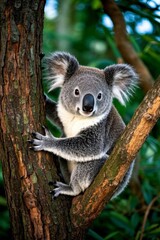 Obraz premium a close up of a koala sitting on a tree branch