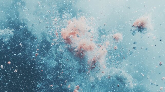 Blue and white bacteria are depicted in a magnified, artistic rendering, drifting effortlessly within a microscopic space, as a blurred background contributes to the profundity of the scientific