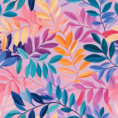 seamless pattern Vibrant leaves create colorful seamless pattern