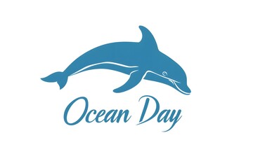 Obraz premium Dolphin Silhouette for World Oceans Day, Minimalist Poster Design