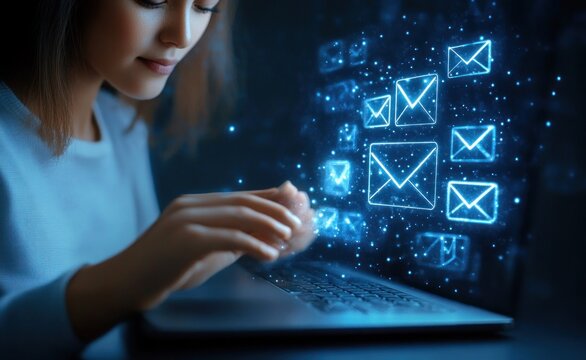 Email Marketing and Digital Communication with Holographic Technology in Business - Powered by Adobe