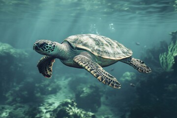 Obraz premium Turtle Underwater