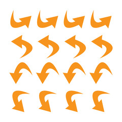 set of curve arrows icon