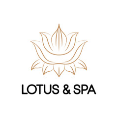 lotus spa logo design creative gold idea