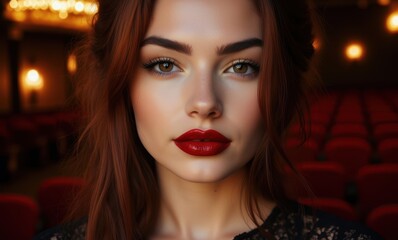 Elegant woman with striking features