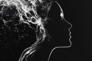 Flowing water and glowing skin unite in a powerful expression of inner and outer harmony through unique silhouette art
