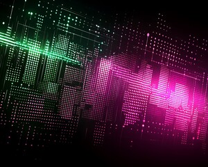 Abstract representation of data using digital dots and lines