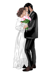 Bride and groom on wedding