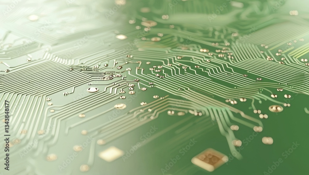 Poster an abstract digital matrix with green circuits and binary code symbolizes the cutting edge of advanc