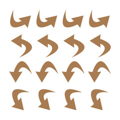 set of curve arrows icon