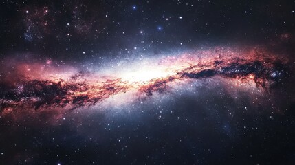 Stunning Cosmic Landscape with Bright Stars and Spiral Galaxy Detail