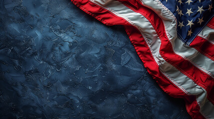 United States Flag On Black Background