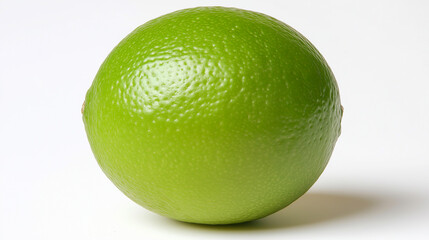 Fresh lime with vibrant green color displayed on a clean white background