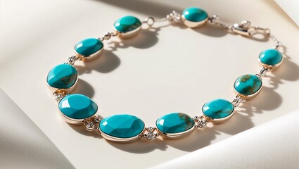 A beautiful turquoise bracelet radiating luxury and style.