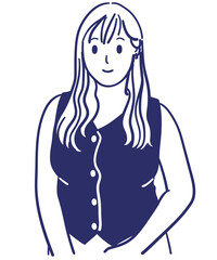 Vector art of woman drawing icon avatar profile illustration business female